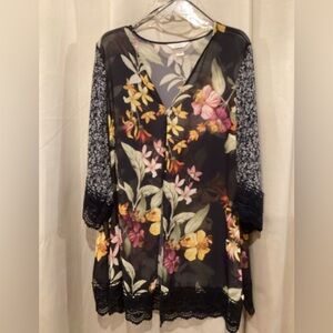 CJ Banks Open Front Sheer Open Front Tunic size 1X